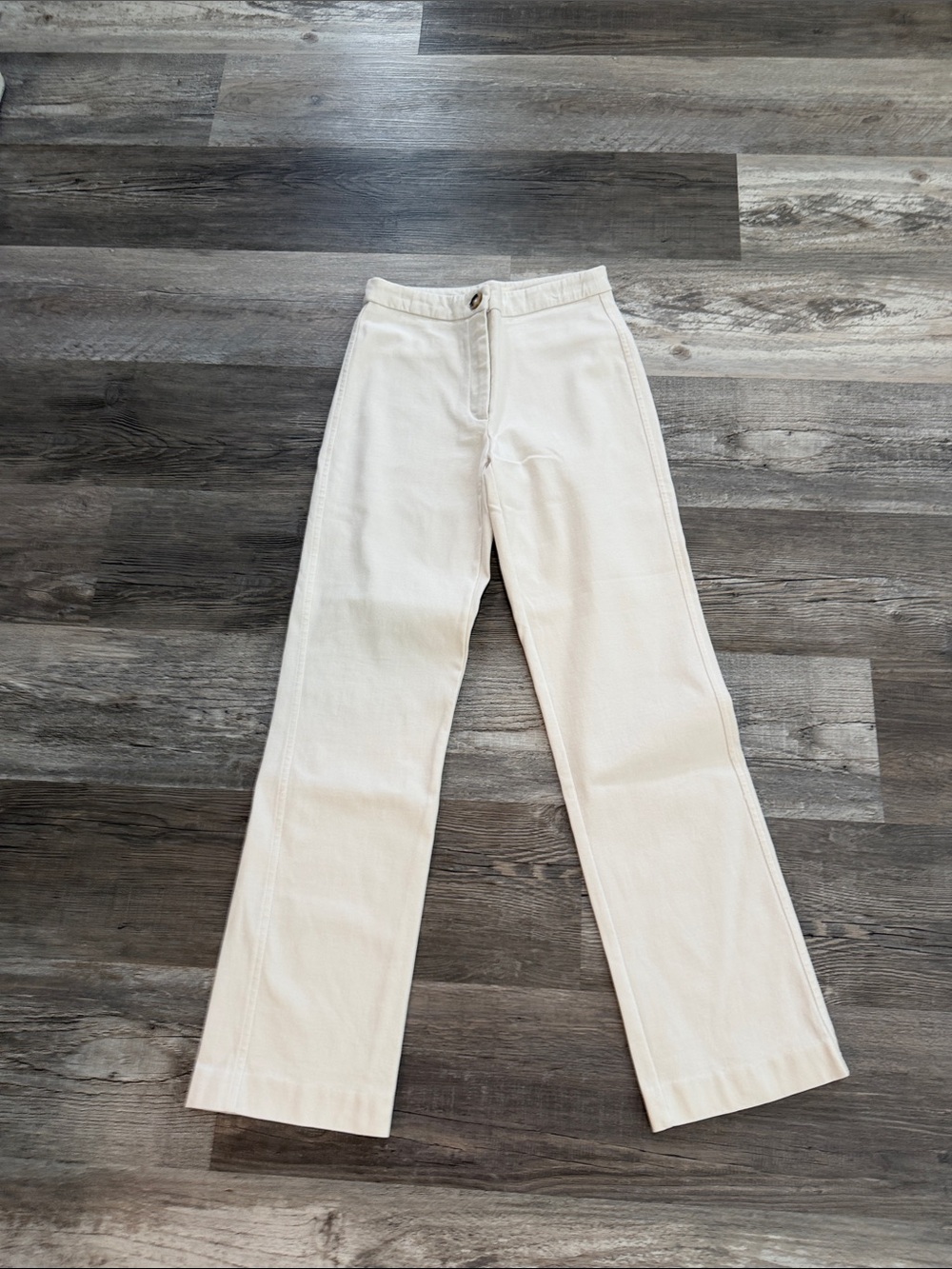 Women's Cream Wide-Leg Trousers